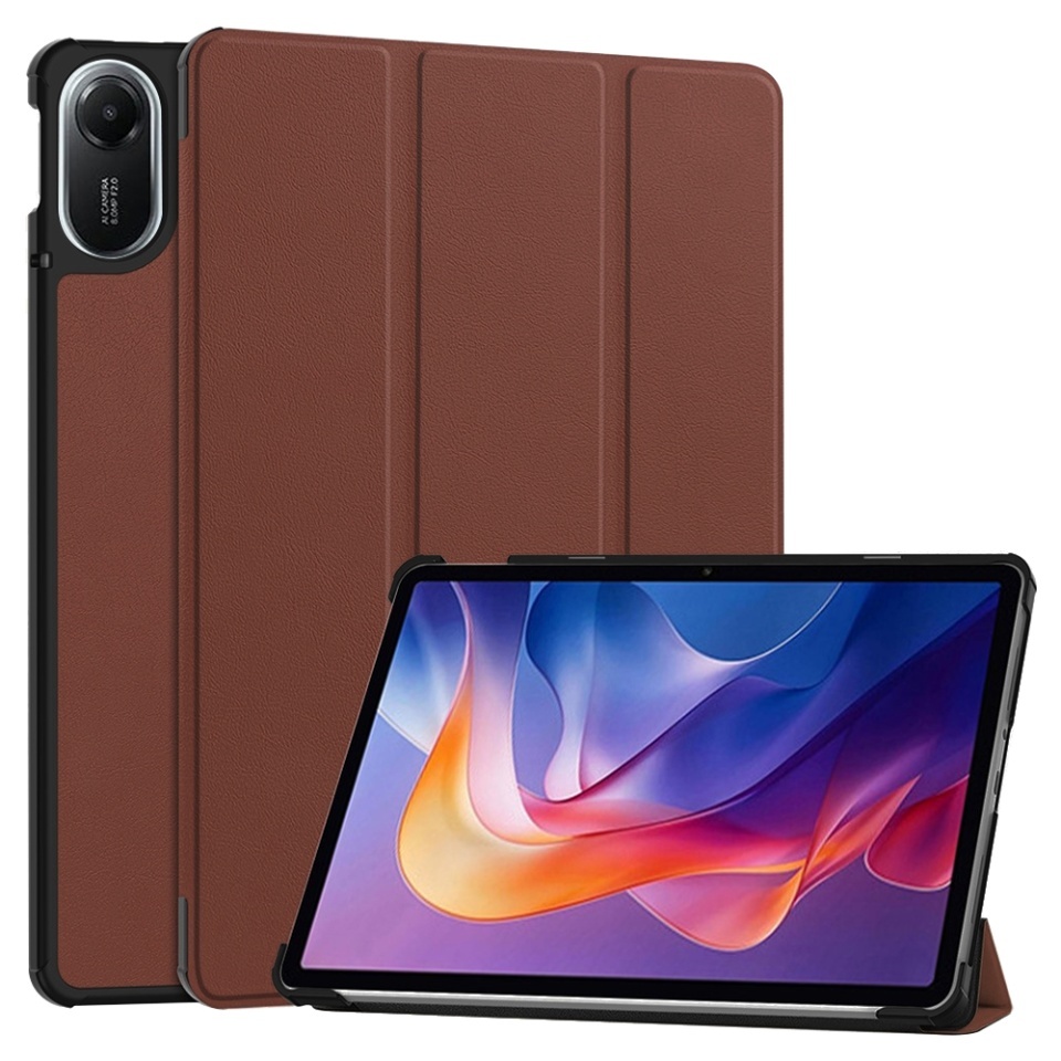 Husa tableta pentru Xiaomi Redmi Pad 2, SKYDDAR INNOVATION, cu suport Multi-Unghi si functie Sleep/Wake, FoldPro, Rosu, set cu sticker