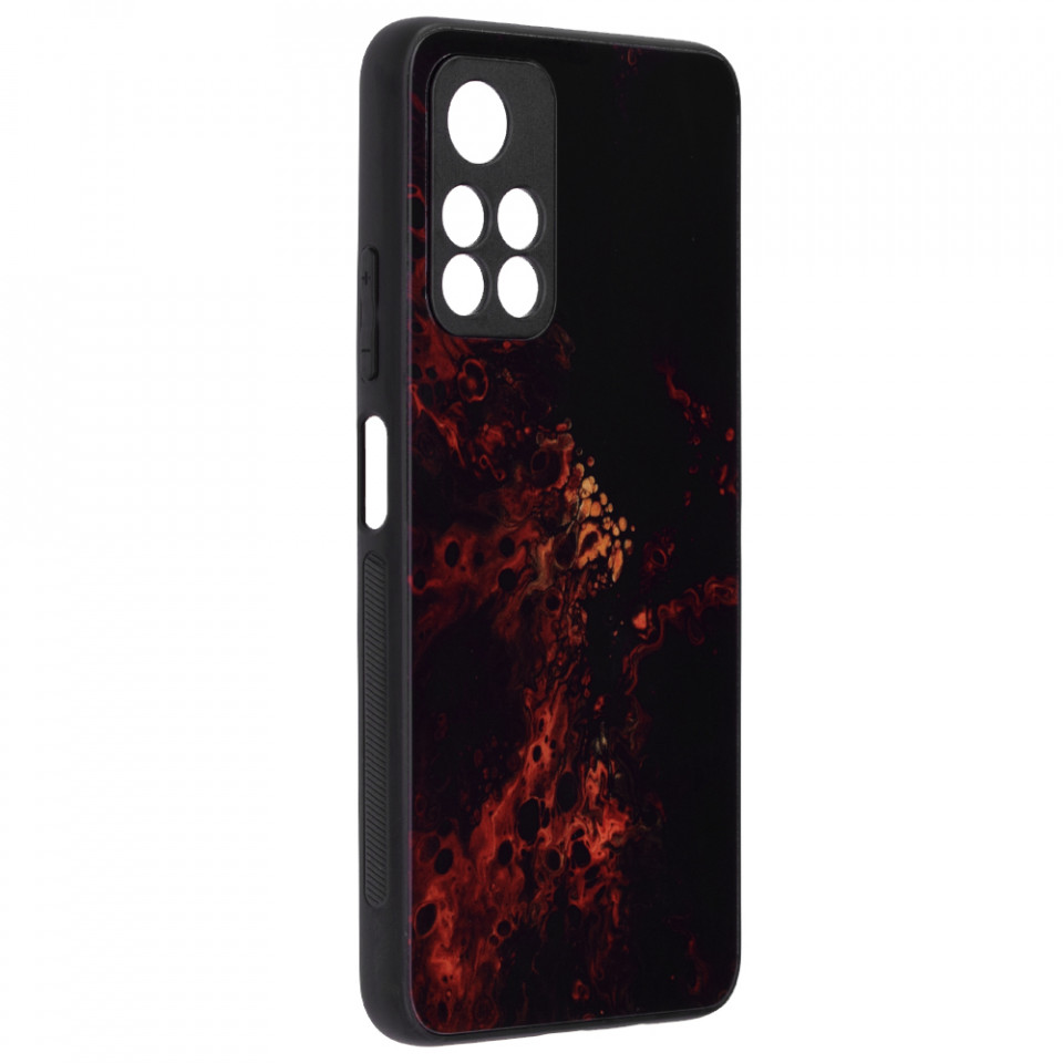 Husa Xiaomi Poco M4 Pro 5G cu sticla securizata, Techsuit Glaze - Red Nebula - 2 | YEO