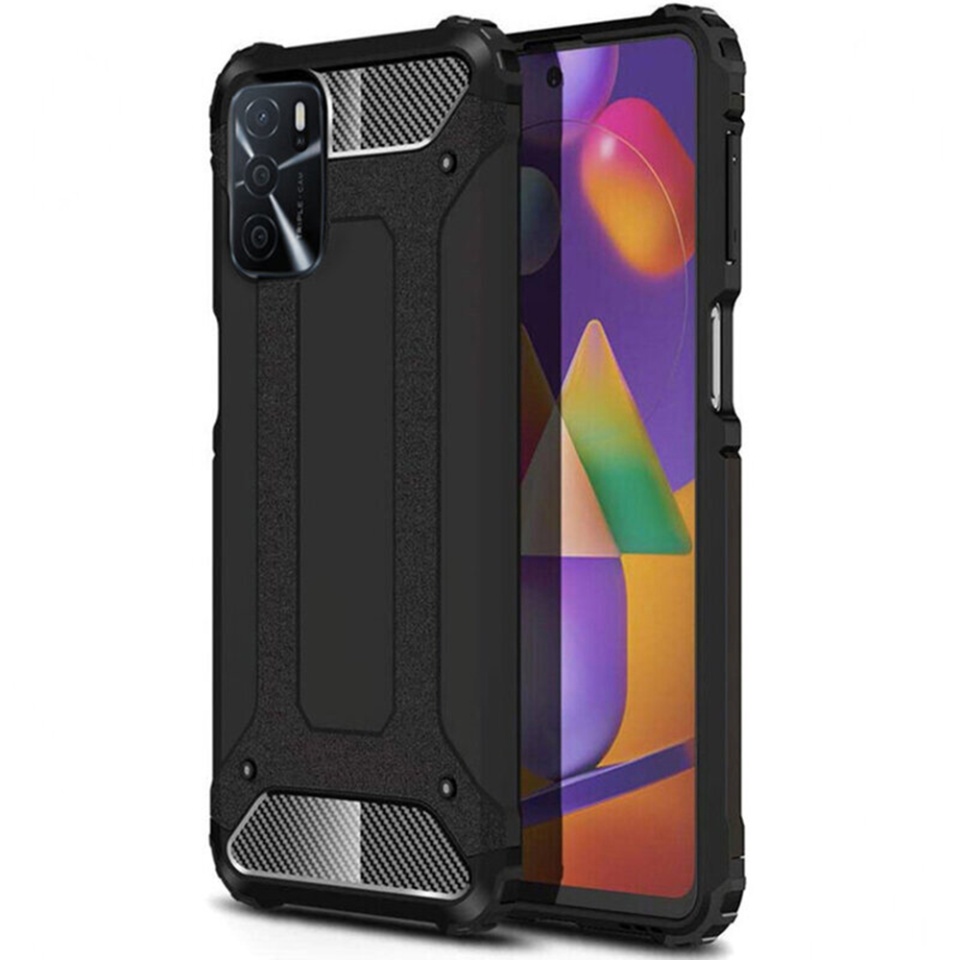 Husa Xiaomi Redmi 13 din plastic dur, margini cauciucate, antisoc, SKDR Hybrid Armor - Negru