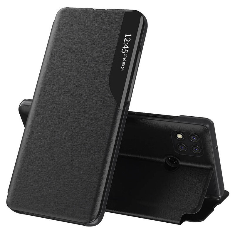 Husa Xiaomi Redmi 9C tip carte, Techsuit eFold - Negru