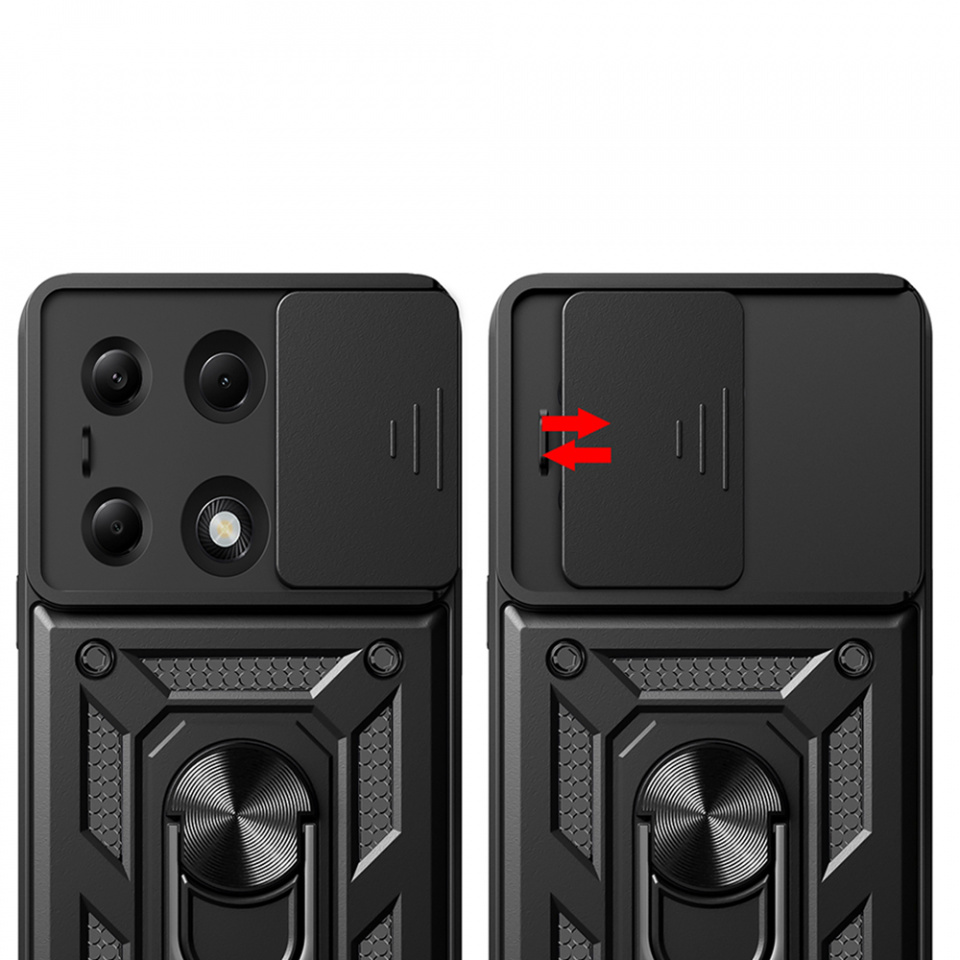 Husa Xiaomi Redmi Note 13 Pro 4G / Poco M6 Pro 4G cu inel magnetic si protectie camera Skyddar CamShield - Mint - 1 | YEO