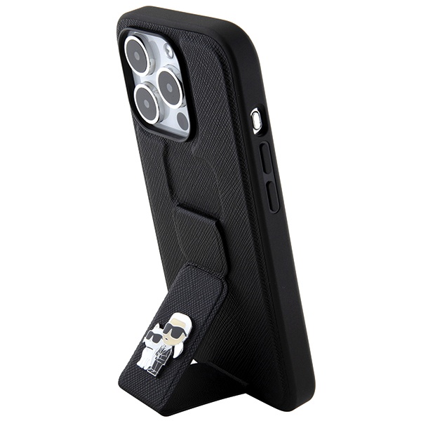 Huse pentru iPhone 14 Pro, Karl Lagerfeld, Saffiano Gripstand, Negru - 2 | YEO