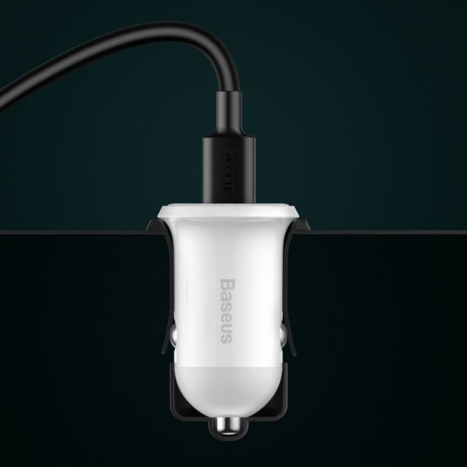 Incarcator Auto, 2x USB, 4.8A, Baseus CCALLP-02 - Alb - 2 | YEO