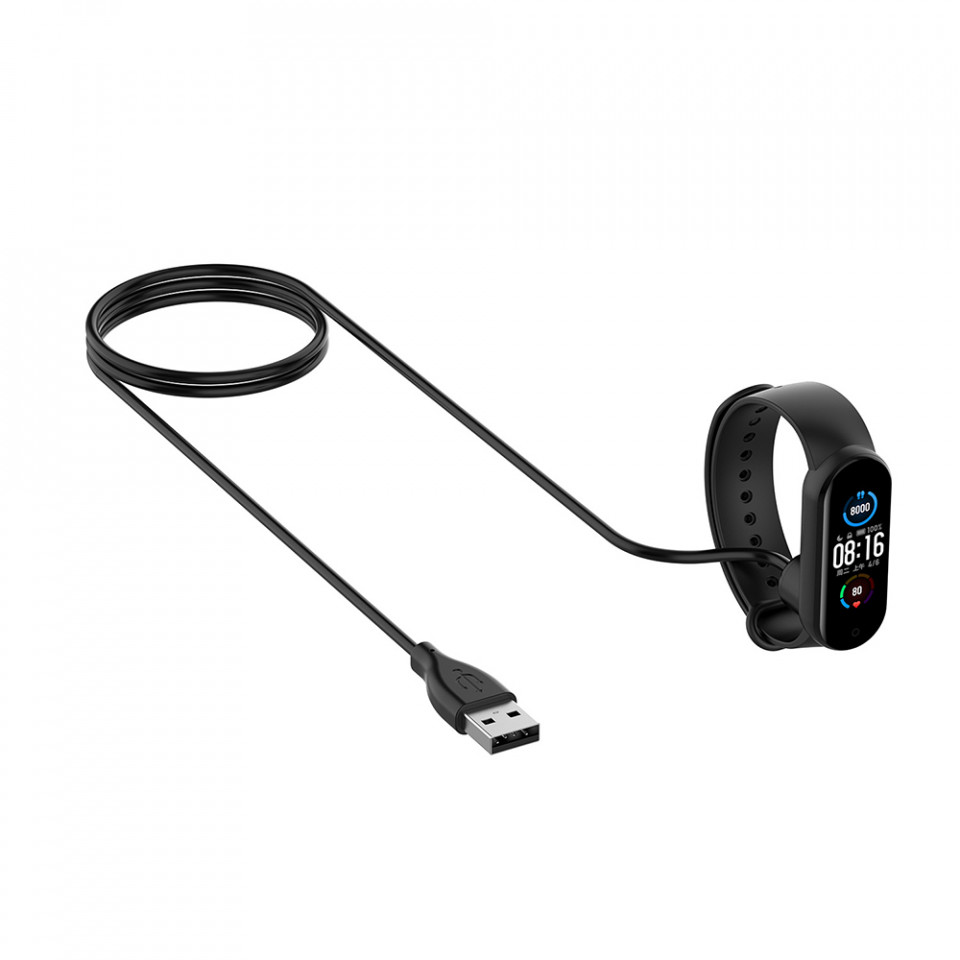 Incarcator pentru Xiaomi Mi Band 5/6/7, USB, 3.5W, 1m - Techsuit (TXC1) - Black - 3 | YEO