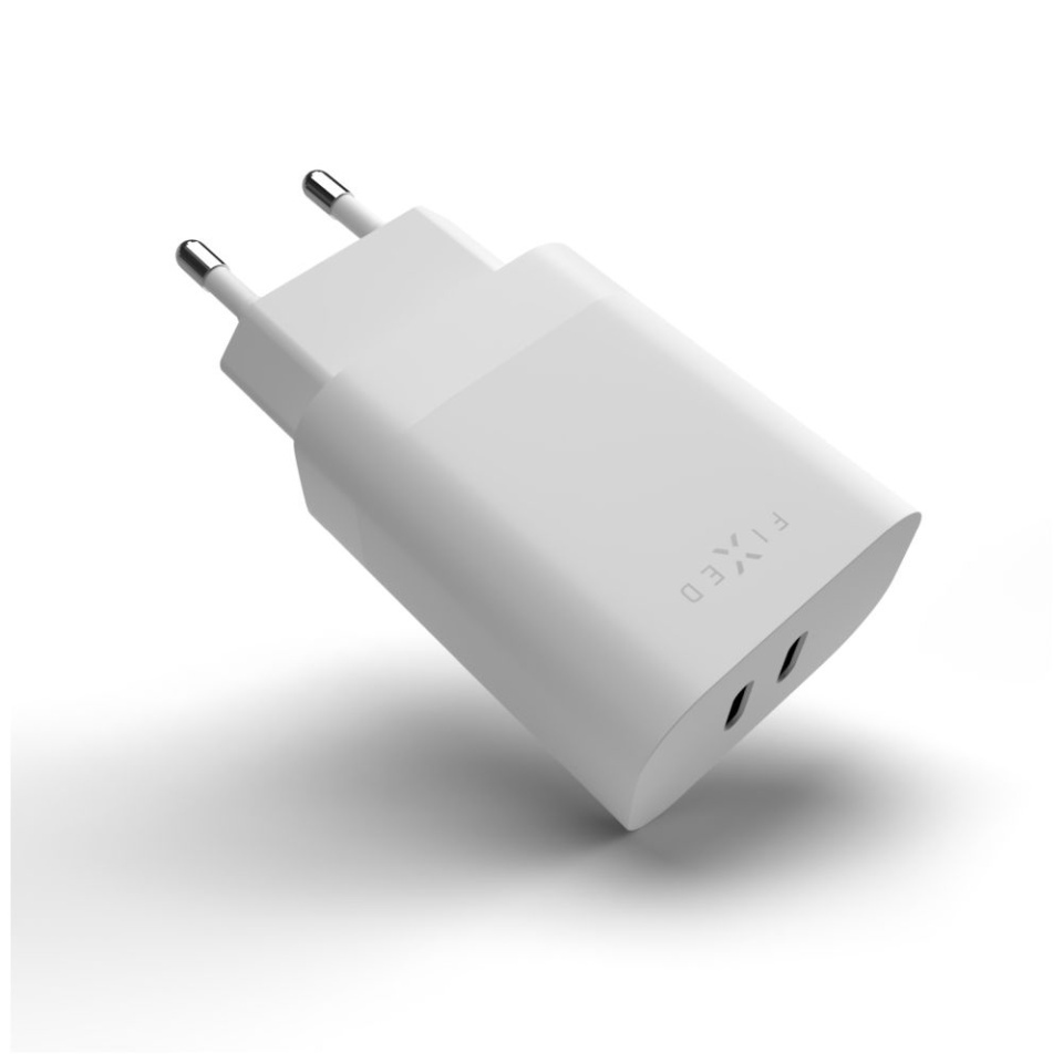 Incarcator Retea 35W, 2x Type-C, Fast Charging Power Delivery 3.0, Compact, Fixed FIXC35-2C-WH, Alb - 1 | YEO