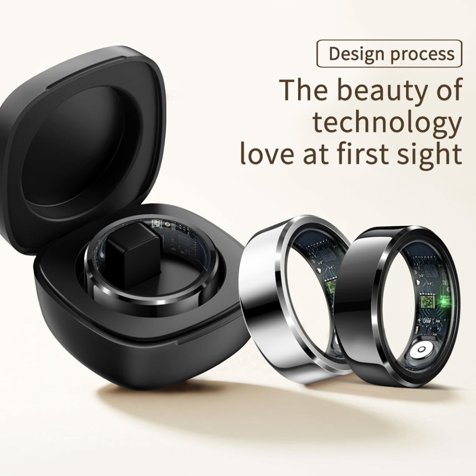 Inel Inteligent Unisex Multifunctional, Monitorizare Saturatie Oxigen, 57.17mm , SKDR InfinityHealth R6 - Negru - 1 | YEO