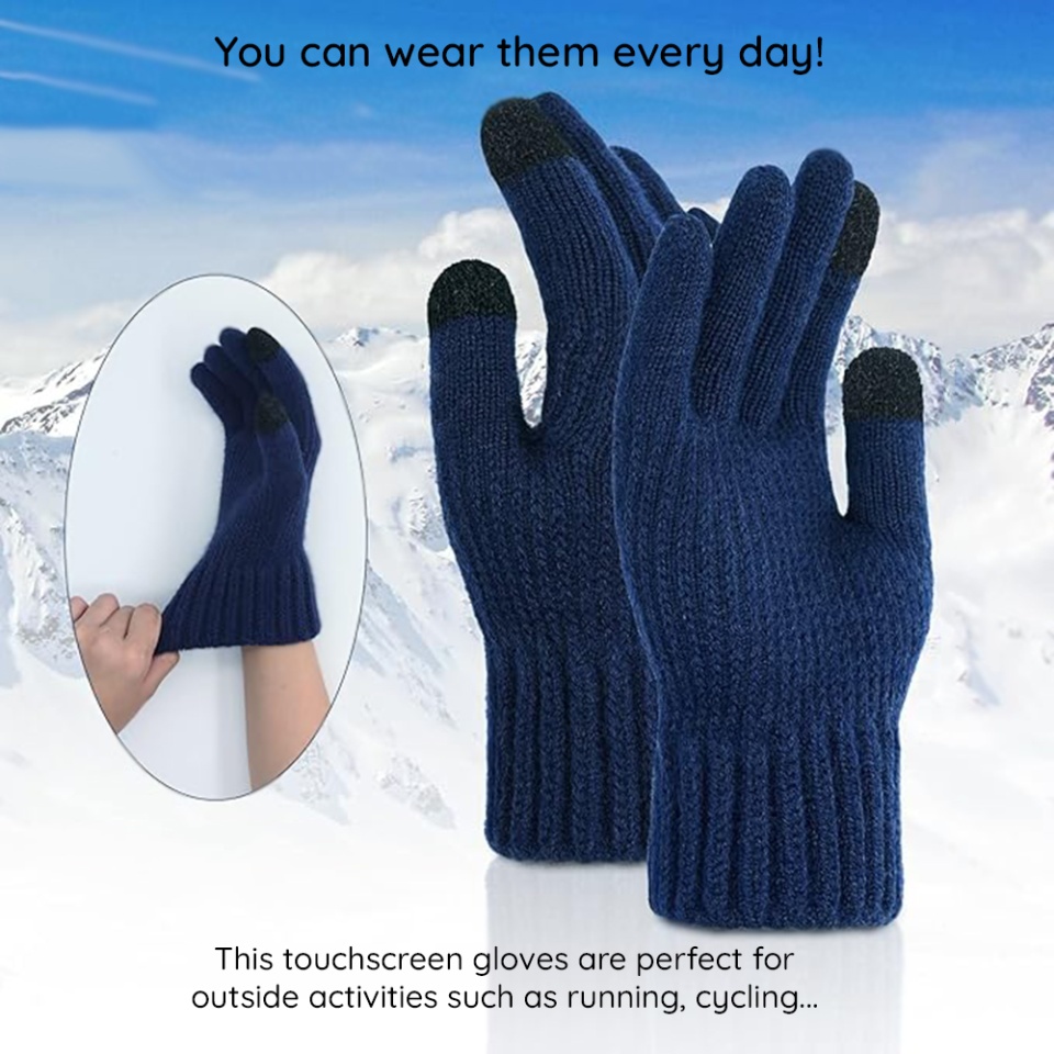 Manusi iarna Touch Screen, captusite, pentru ski, aer liber, SKDR st0012- Negru - 1 | YEO