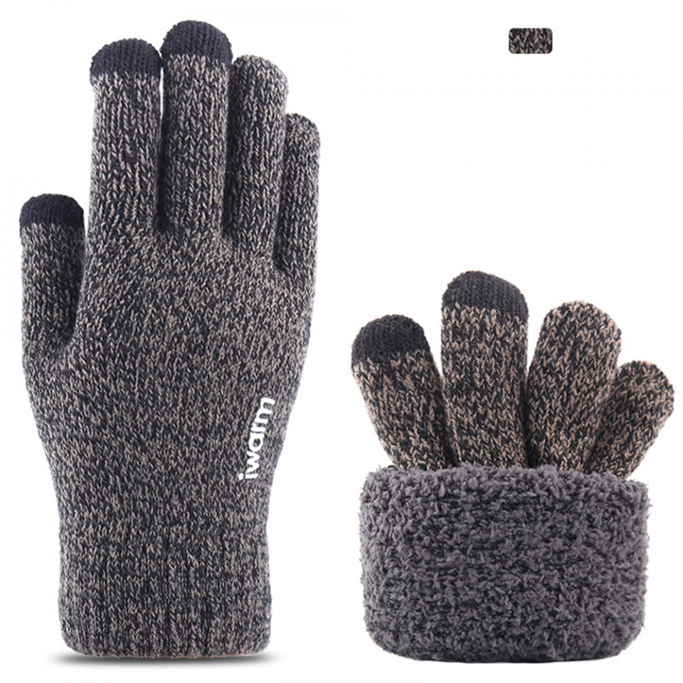 Manusi Tocuhscreen din lana, unisex, iWarm ST0005 - Gri - 2 | YEO