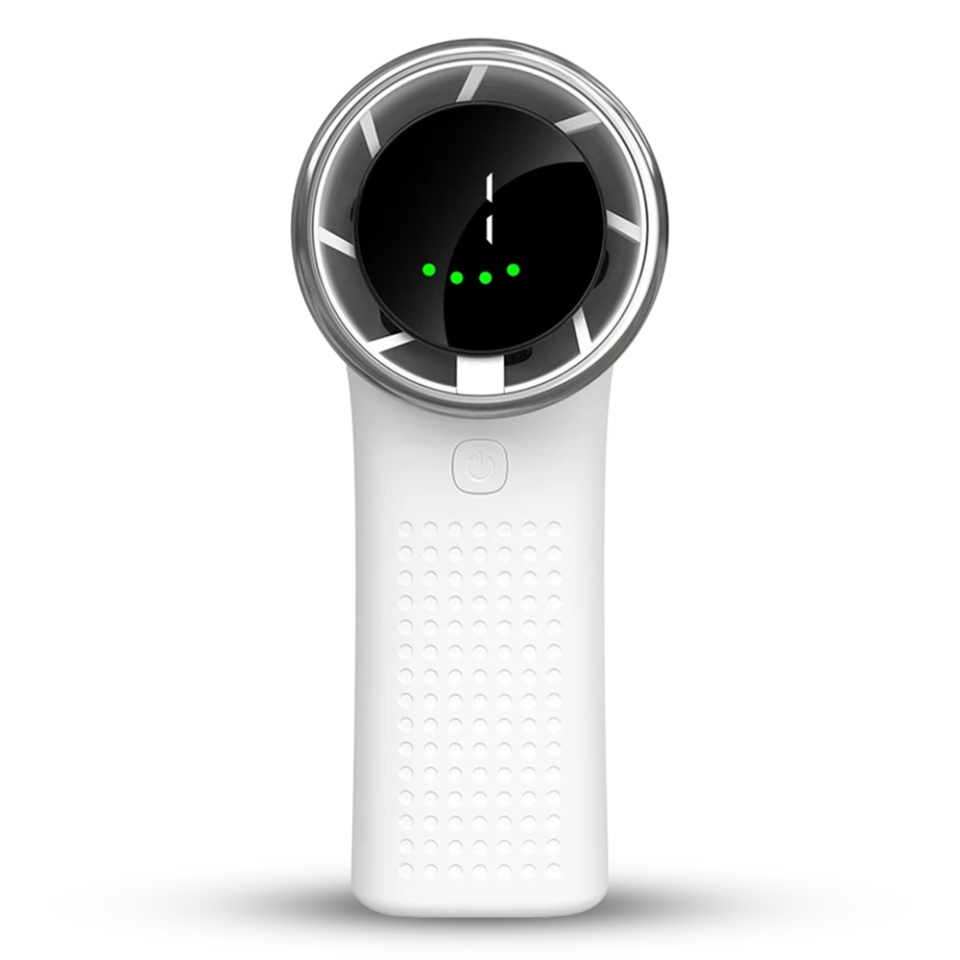 Mini Ventilator Portabil A8, LED Display, 5 Viteze, USB-C, Baterie 3600mAh, Silentios si Compact, Alb