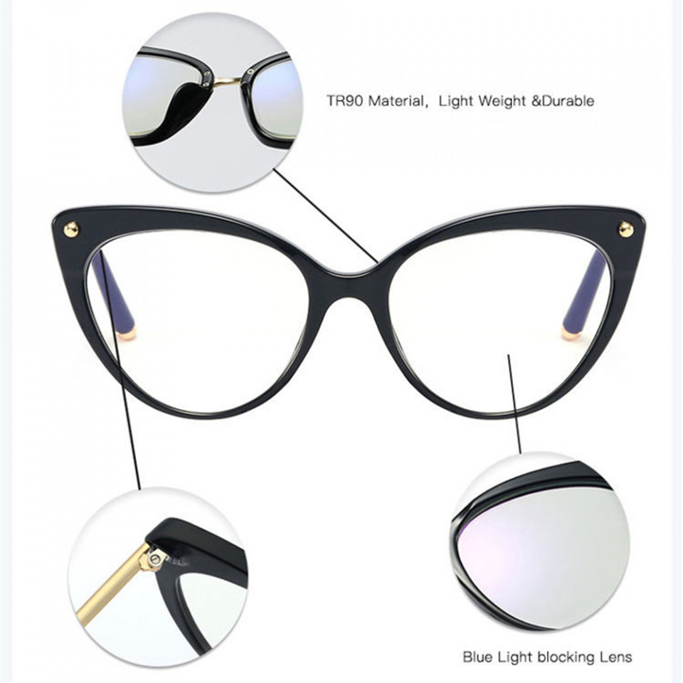 Ochelari calculator dama protectie lumina albastra, Techsuit (F93308) - Black / Flowers - 3 | YEO