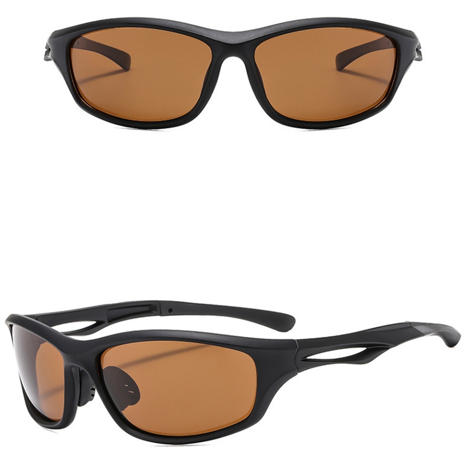 Ochelari de Ciclism și Activități Sportive Outdoor, Polarizați, Ramă PC, Unisex - Negru Ceai - 2 | YEO