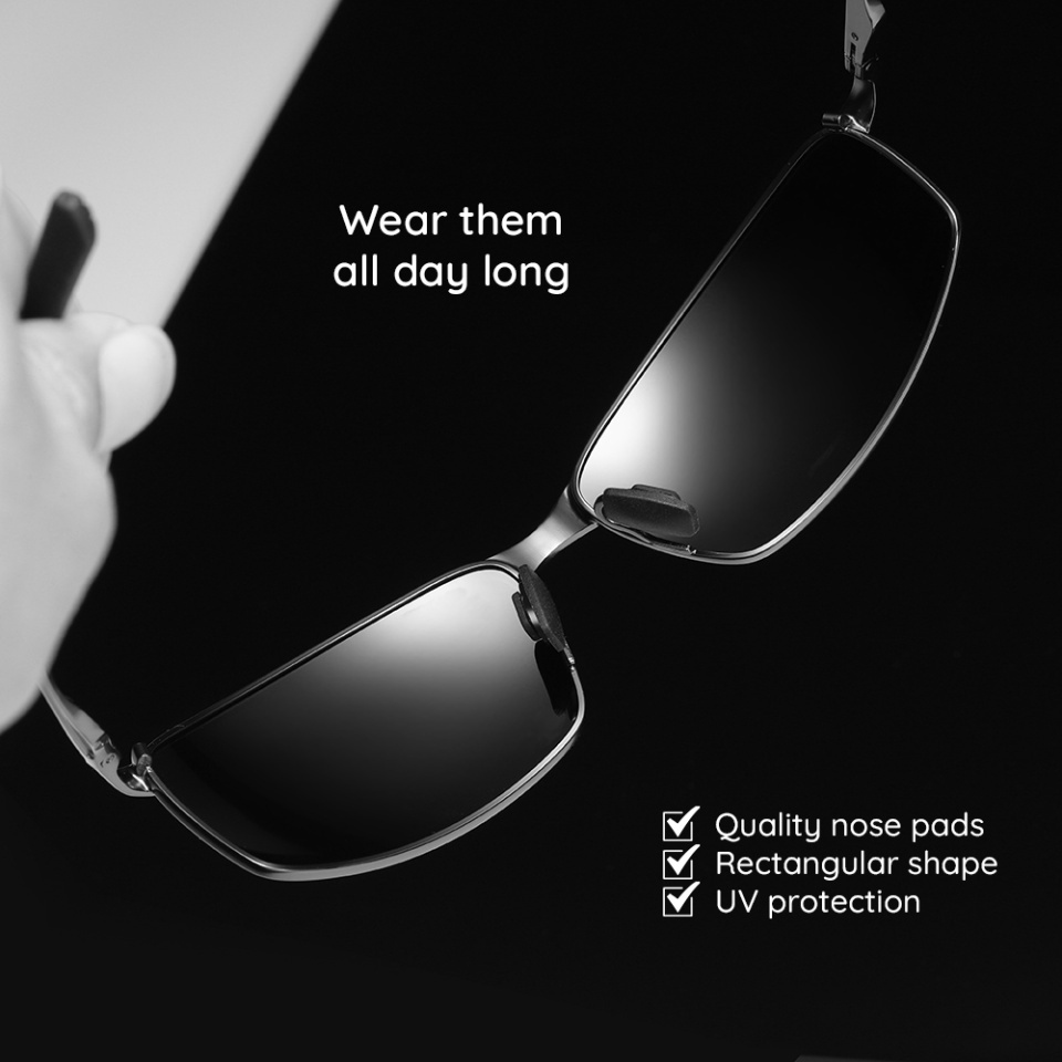 Ochelari de soare barbati, Polarizati, Skyddar 559, Negru - 6