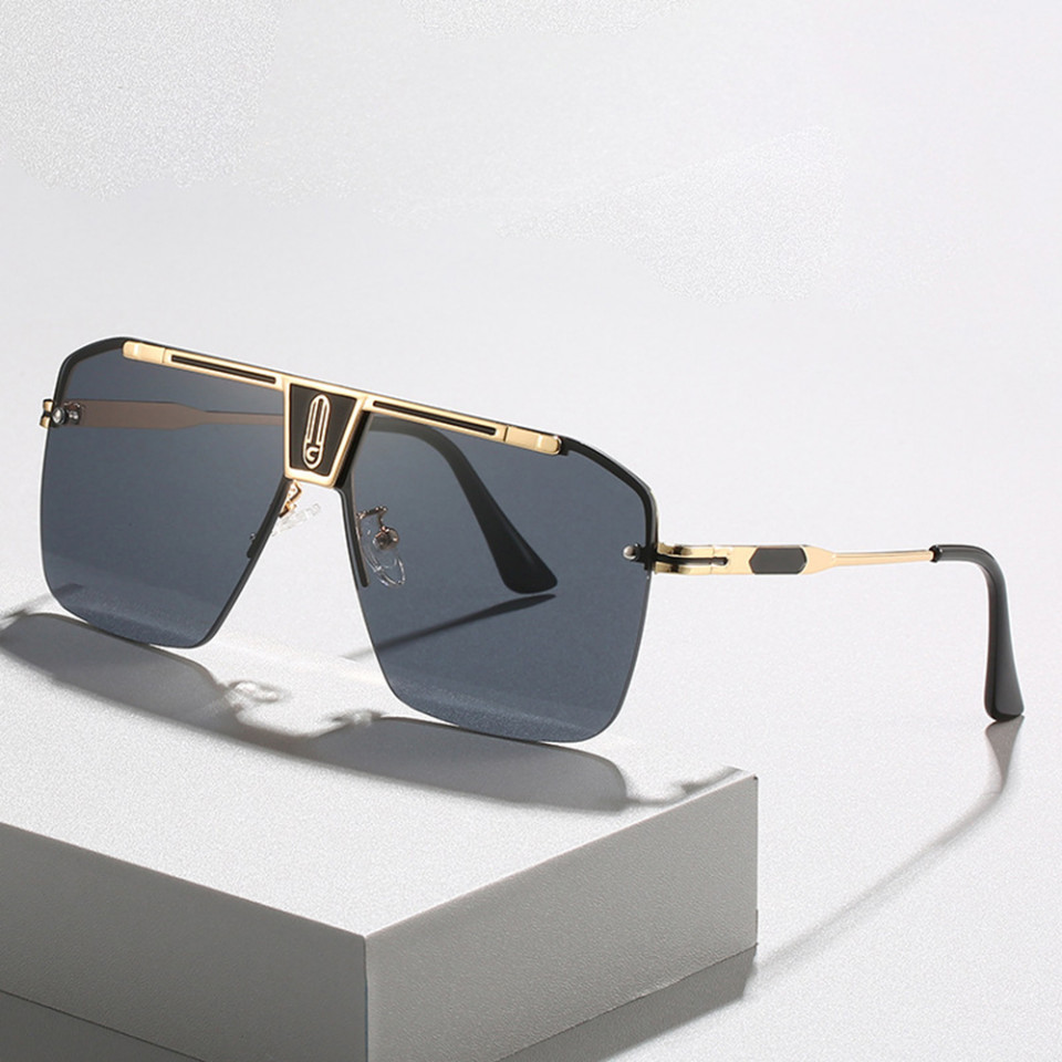 Ochelari de soare barbati, rame aluminiu, Skyddar Vistta 2576 - Auriu Albastru Maro - 3 | YEO