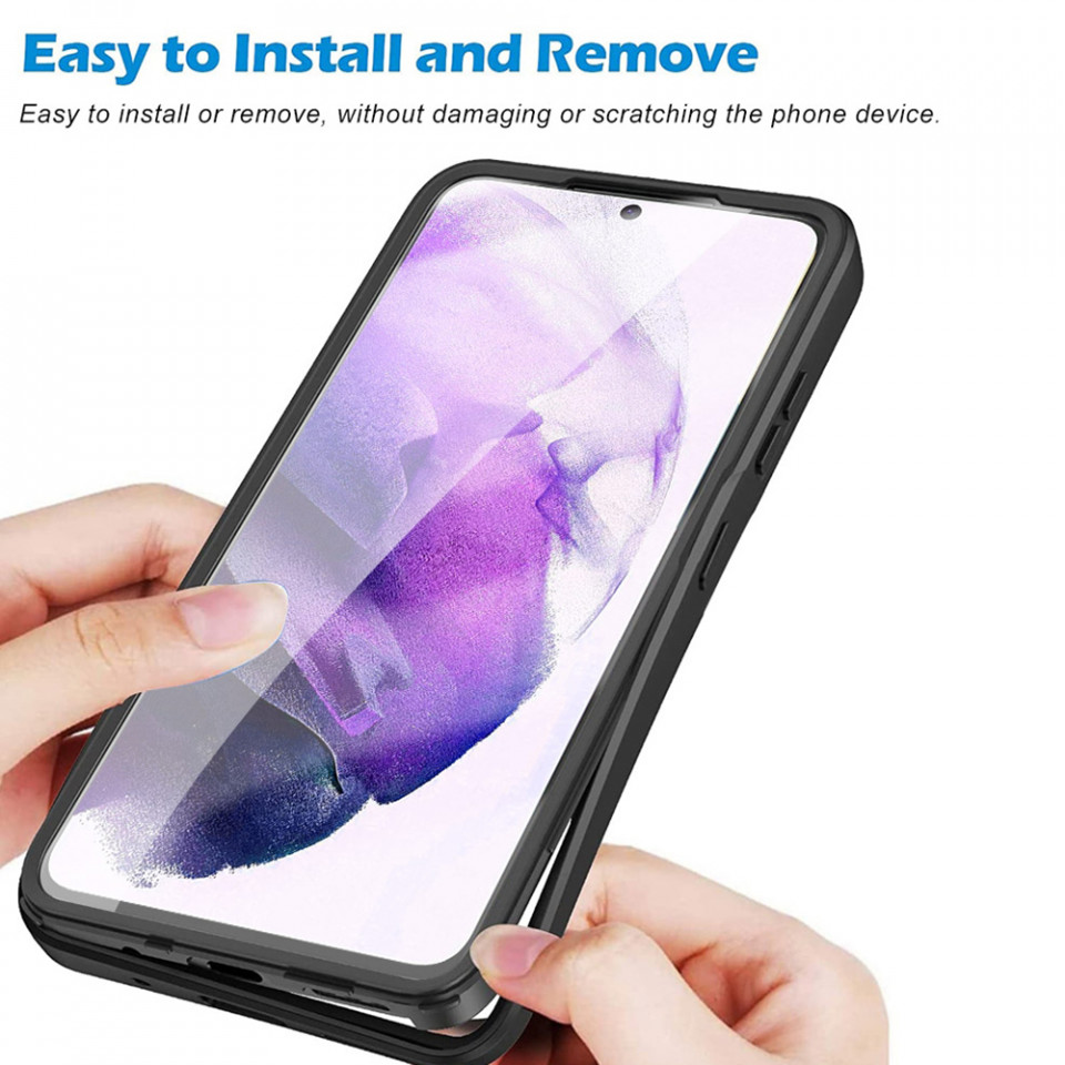 [Pachet 360°] Husa + Folie pentru Samsung Galaxy S21 FE 5G, SKDR ColorShield 360° - Roz - 2 | YEO