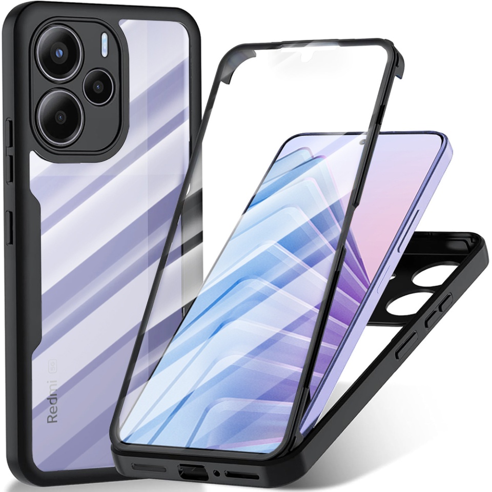 [Pachet 360°] Husa + Folie pentru Xiaomi Redmi Note 14 5G, SKDR ColorShield 360° - Negru