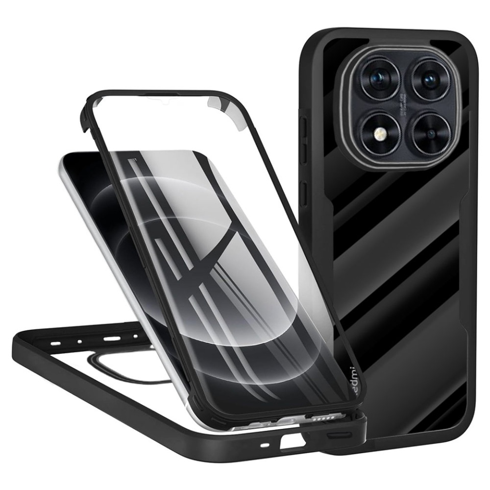 [Pachet 360°] Husa + Folie pentru Xiaomi Redmi Note 14 Pro+ / Redmi Note 14 Pro / Poco X7, SKDR ColorShield 360° - Negru