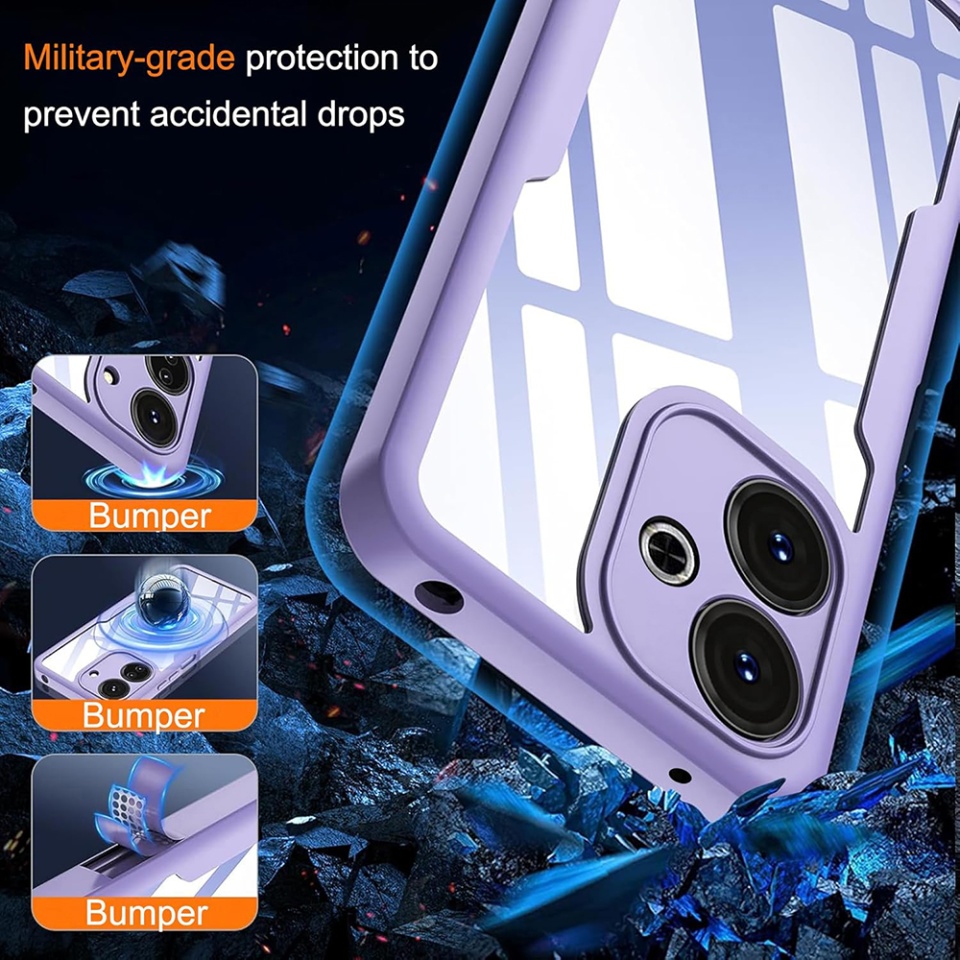 [Pachet 360°] Husa + Folie pentru Xiaomi Redmi Note 14 Pro+ / Redmi Note 14 Pro / Poco X7, SKDR ColorShield 360° - Mov - 2 | YEO