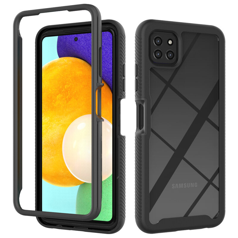 [Pachet 360°] Husa + Folie Samsung Galaxy A22 5G, Techsuit Defense - Negru