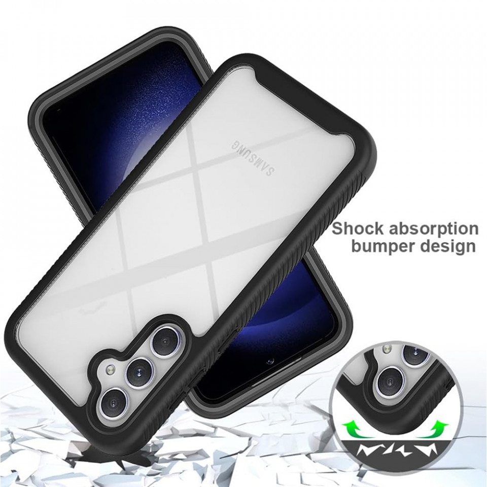 [Pachet 360°] Husa + Folie Samsung Galaxy S24 Plus, Techsuit Defense - Negru - 1 | YEO