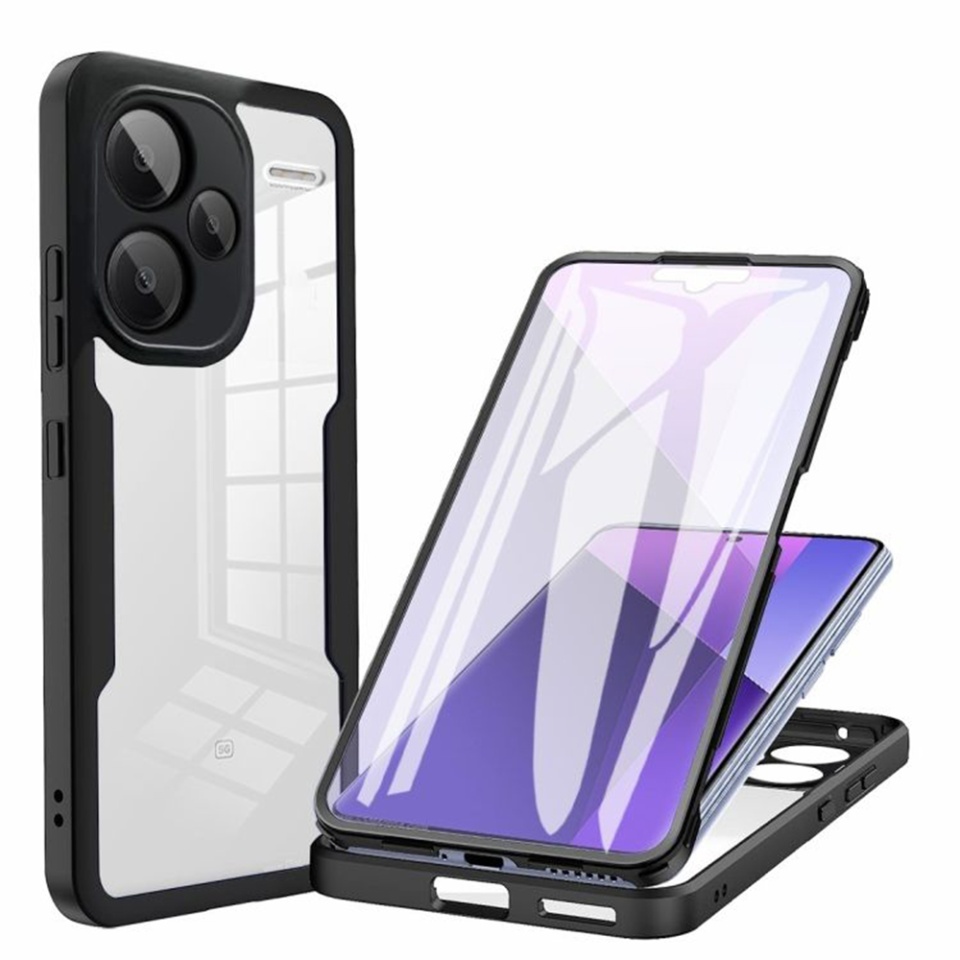 [Pachet 360°] Husa + Folie Xiaomi Redmi Note 13 Pro+ 5G, SKDR ColorShield 360° - Negru