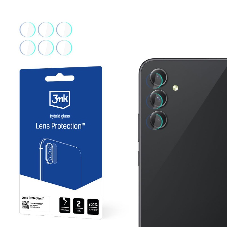 [Pachet 4x] Folie camera pentru Samsung Galaxy A54, 3mk Lens Protection, Transparenta