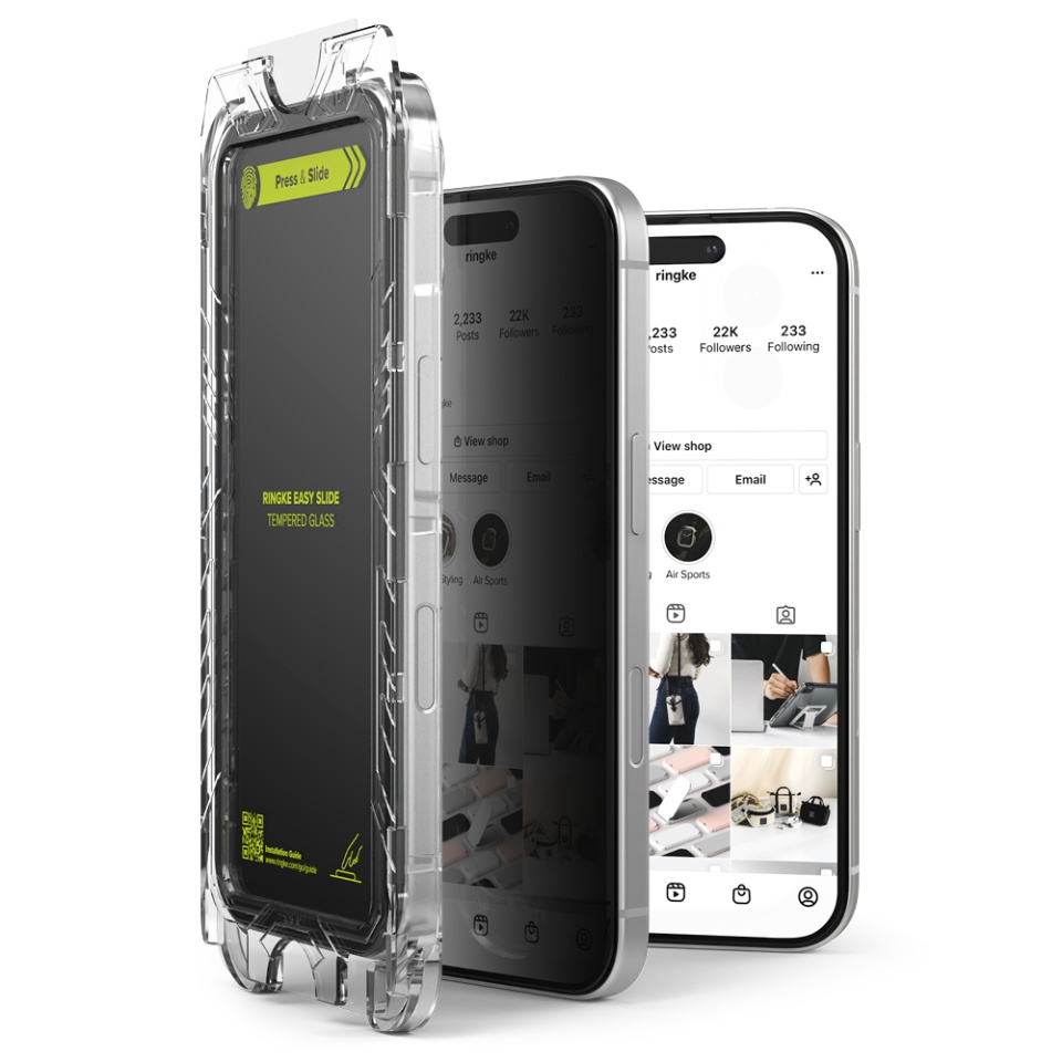 [Pachet x2] Folie sticla iPhone 16 Pro Max, Claritate si Protectie Maxima, Strat Oleofobic Anti-Amprenta, Ringke Easy Slide - Transparenta - 1 | YEO