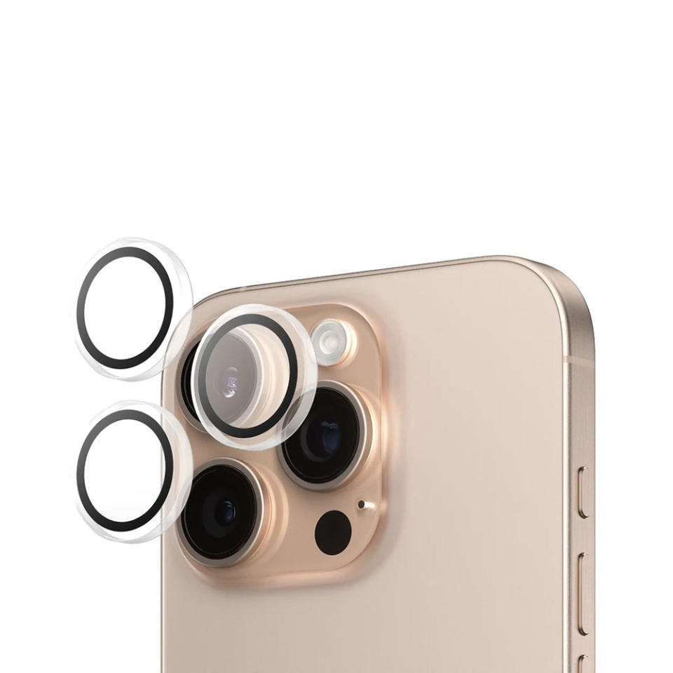 Protectie Camera pentru iPhone 16 Pro / 16 Pro Max, Hoops PanzerGlass®, cu Separare Optica, Sticla Securizata, Anti-Zgarieturi si Anti-Reflexie, Transparenta - 2 | YEO