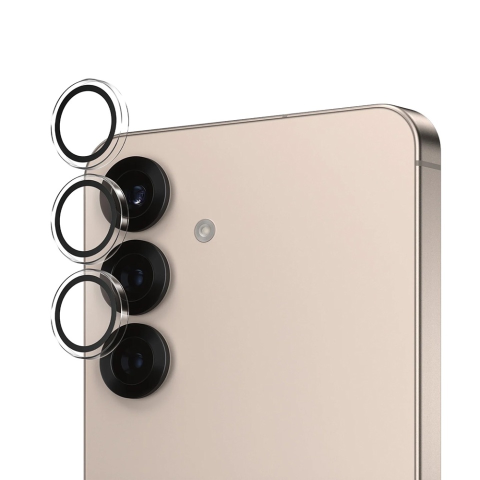 Protectie Camera pentru Samsung Galaxy S25, Hoops PanzerGlass®, cu Separare Optica, Sticla Securizata, Anti-Zgarieturi si Anti-Reflexie, Transparenta - 1 | YEO