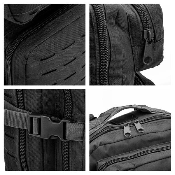 Rucsac Tactic 30L, Impermeabil, Compartimente Multiple, Curele Reglabile, Ideal Outdoor, Forcell Ranger, Negru - 3 | YEO