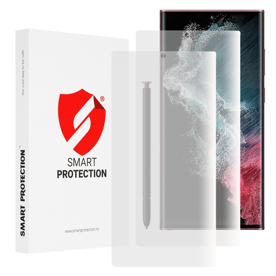 [SET 2x] Folie de protectie Samsung Galaxy S22 Ultra 5G, Premium Classic, Smart Protection, Transparent