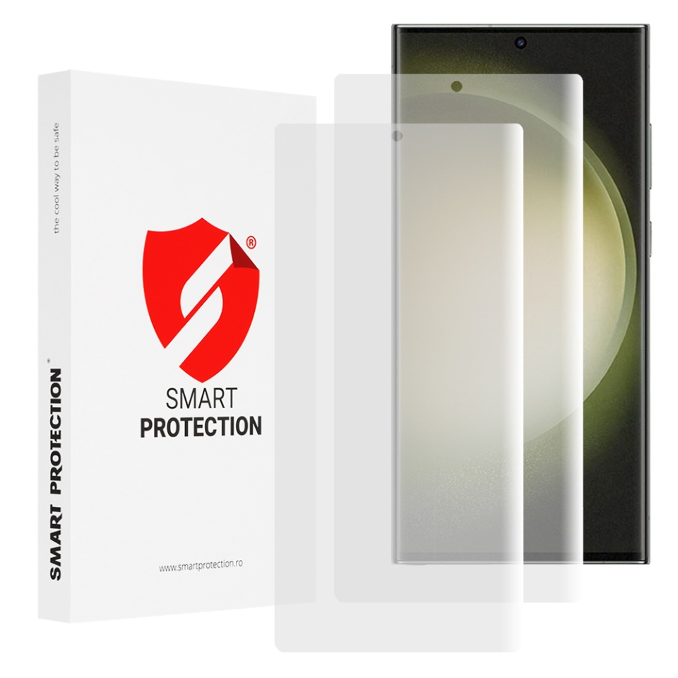 [SET 2x] Folie de protectie Samsung Galaxy S23 Ultra, Premium Classic, Smart Protection, Transparent