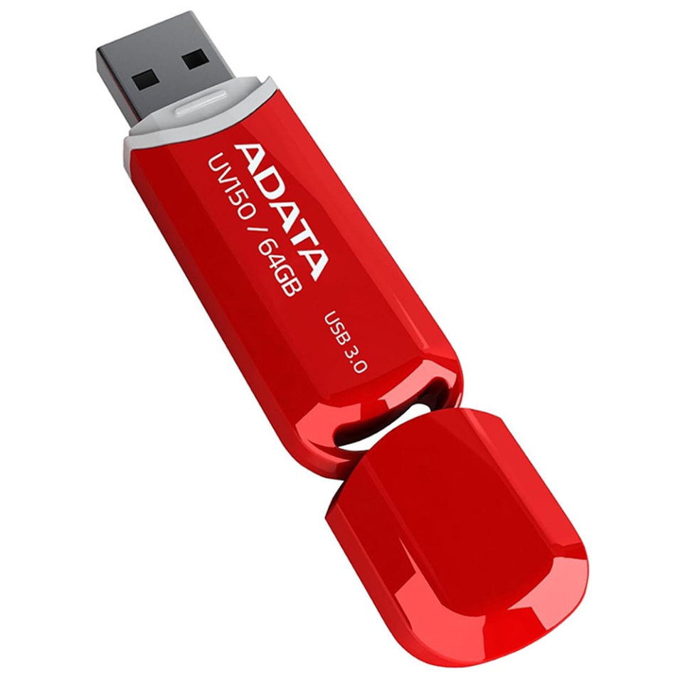 Stick USB ADATA AUV150-RRD, 64G, USB 3.2, Carcasa Metalica, Rosu