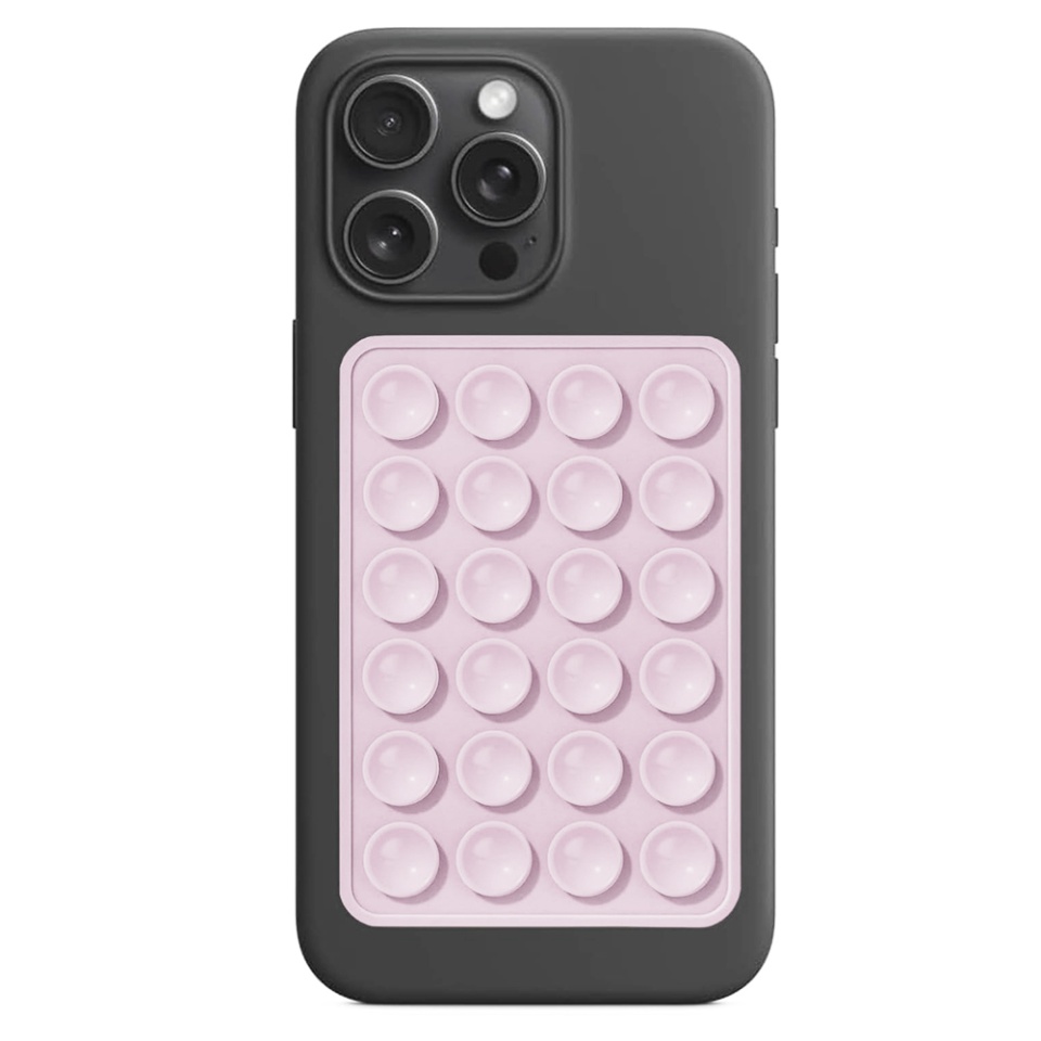 Suport Adeziv Universal pentru Telefon cu Ventuza, Potrivit Pentru Tik-Tok/Selfie/Vizionare Video, din Silicon, 8x5,5cm, SKDR StickIt SO-PAD - Roz pudra