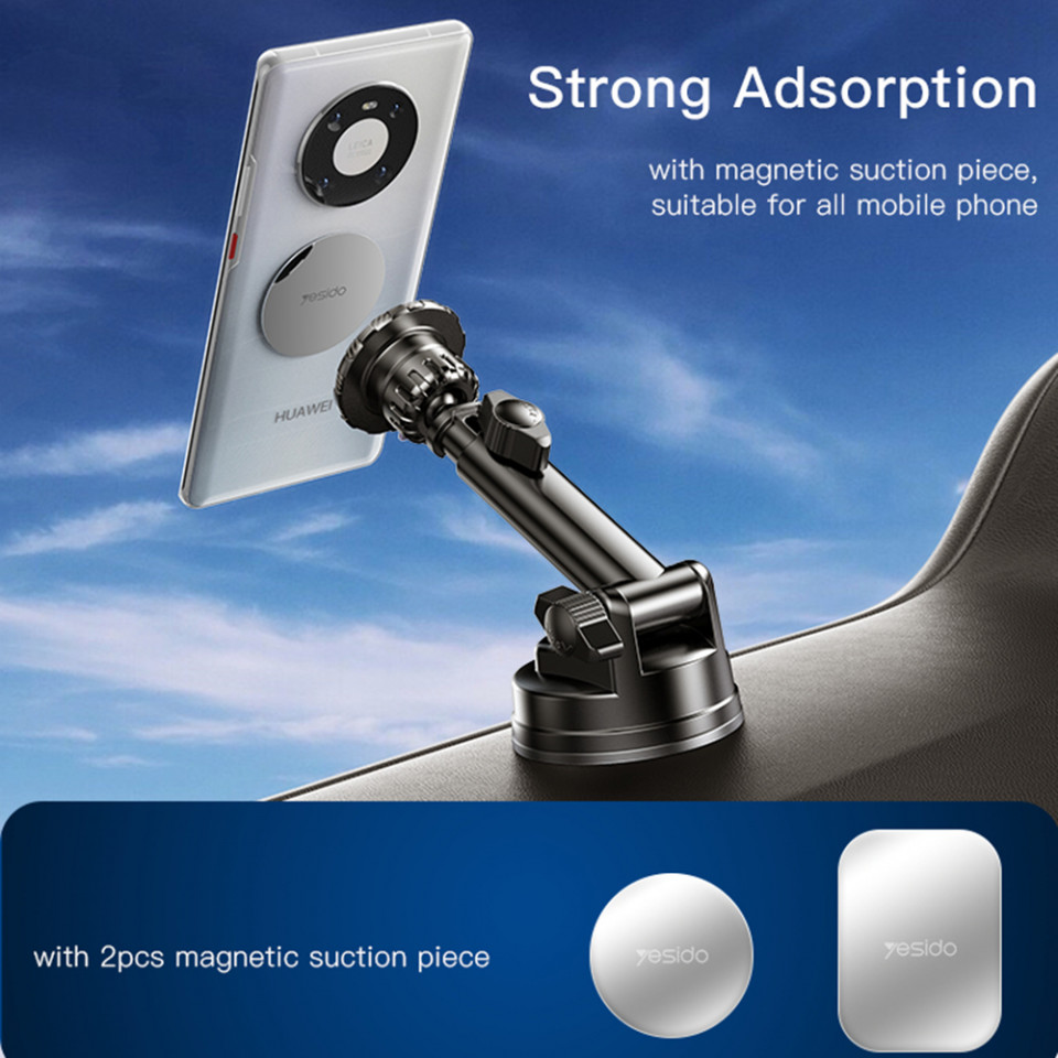 Suport Auto Ajustabil pentru Bord, Parbriz, Grila Ventilatie - Yesido (C160) - Black - 3 | YEO