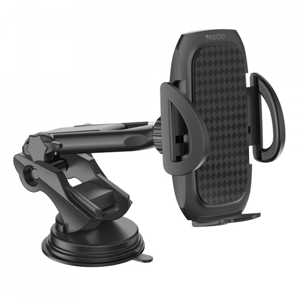 Suport Auto cu Brat Extensibil si Rotire 360°, pentru Bord / Parbriz, Yesido C111 - Negru
