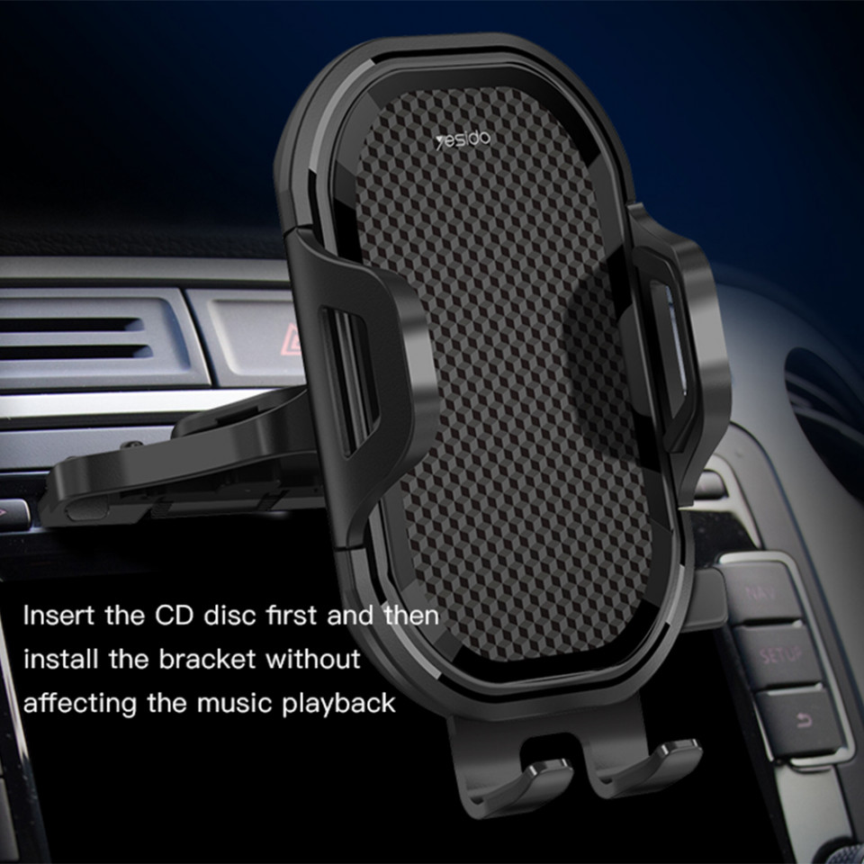 Suport Auto cu prindere in CD Player, Yesido C84 - Negru - 3 | YEO