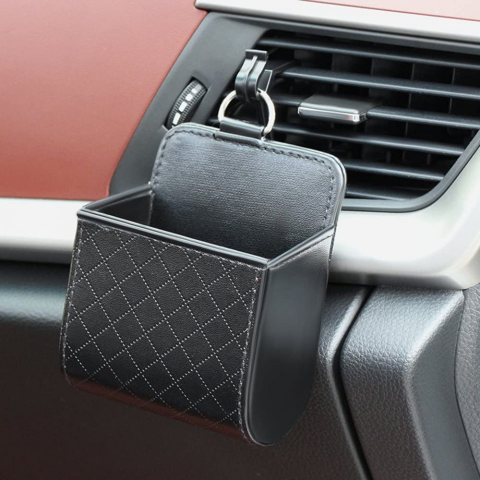 Suport auto grila ventilatie obiecte mici, Techsuit (CO-P1) - Negru - 3 | YEO