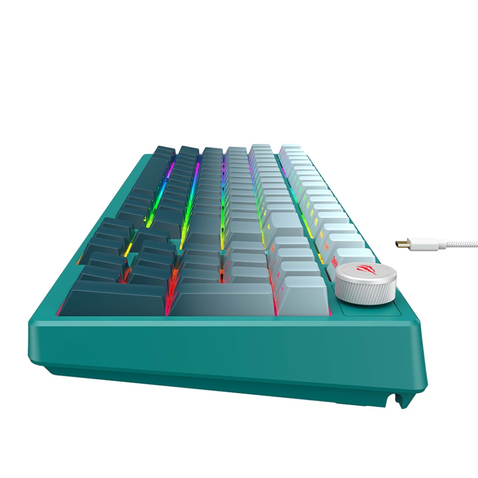 Tastatura Gaming Full-size, RGB, USB-C, 1.8m, 350mA, Havit KB899L, Verde - 2 | YEO