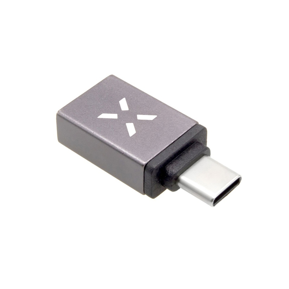 Adaptor USB 3.0 la USB-C, Viteza 5Gbps, 2.4A, Compatibil Universal, Corp Aluminiu, Fixed FIXA, Gri