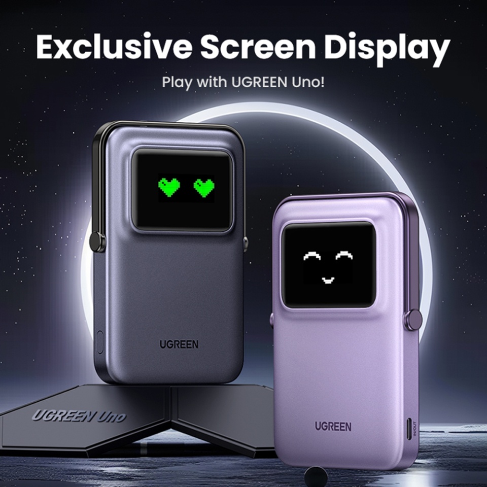 Baterie Externa cu Display Digital, Ugreen, Incarcare Rapida, Magnetic, Wireless, 5000mAh, USB-C, 18W, 5V/3A, PB571, Negru - 3 | YEO