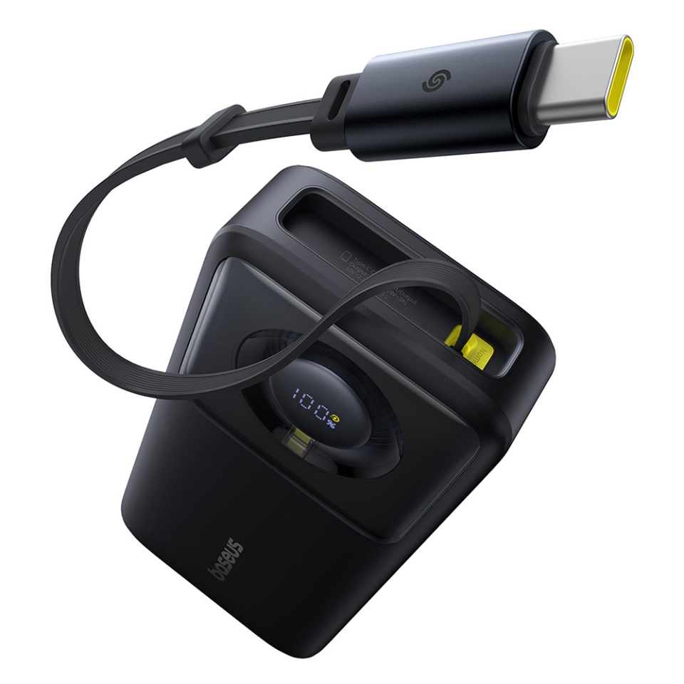 Baterie Externa Free2Pull Baseus, 20000mAh, cablu USB-C retractabil, 65W, 0.7m, Negru - 3 | YEO
