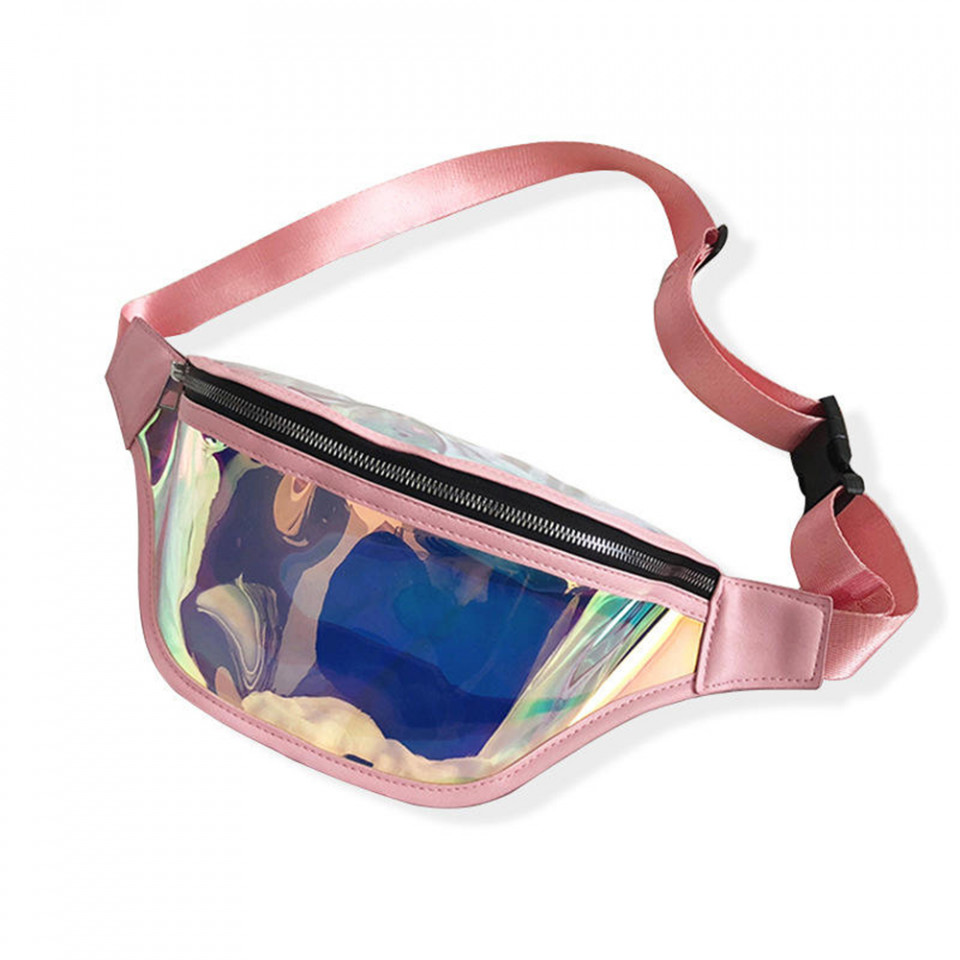 Borseta sport cu fermoar, ajustabila, Unisex, Techsuit (CWB2) - Roz - 1 | YEO