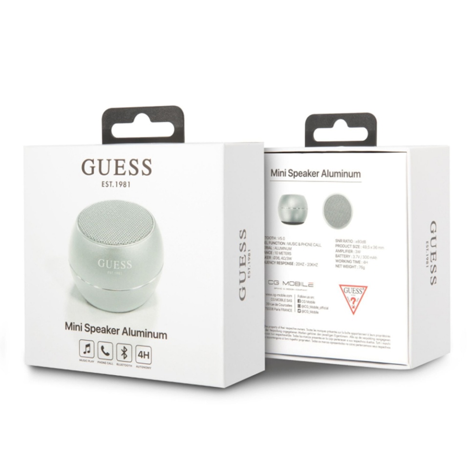Boxa portabila Guess Mini Bluetooth Speaker (GUWSALGEP), 3W, Autonomie 4 ore, Gri - 3 | YEO