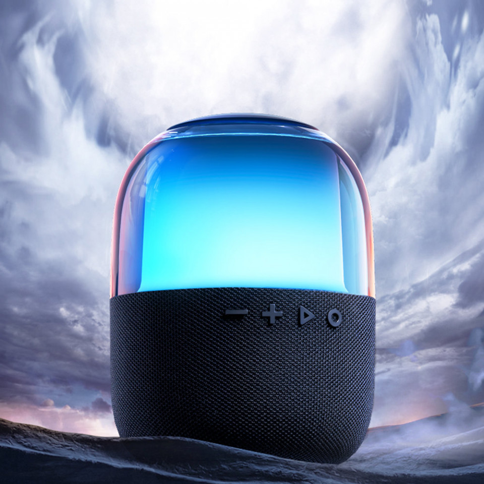Boxa portabila wireless, Bluetooth 5.3, 8W, lumina RGB, cablu USB la Type-C, JoyRoom - Negru - 2 | YEO