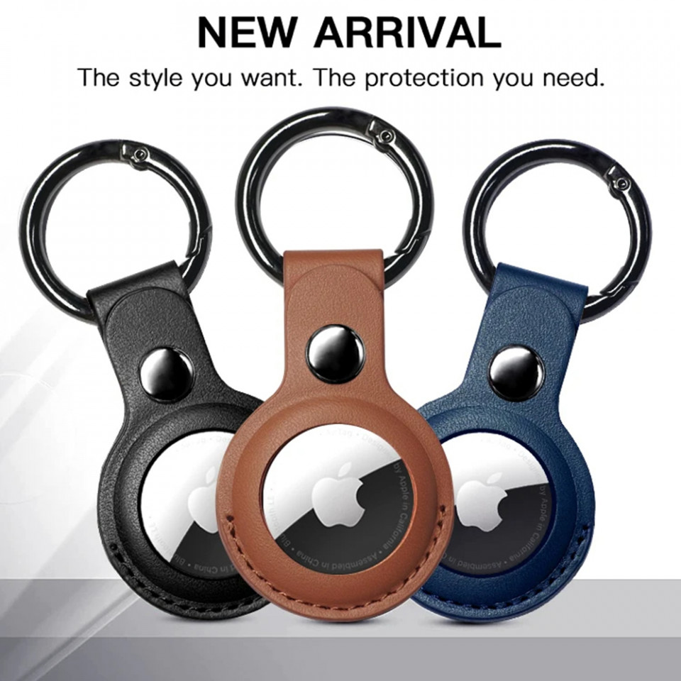 Breloc pentru Apple AirTag din piele, Skyddar Leather Tag - Albastru - 3 | YEO