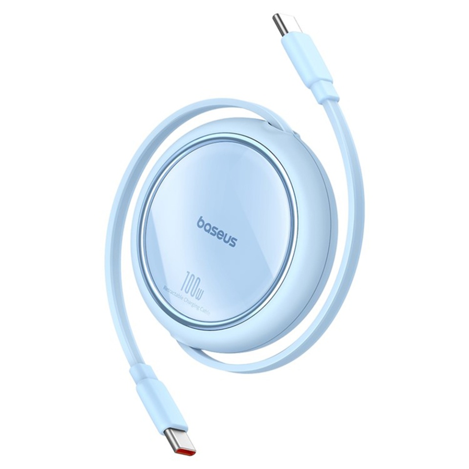 Cablue de Date Retractabil Type-C la Type-C, 100W, 1m, Basues, Free2Draw Mini, Albastru