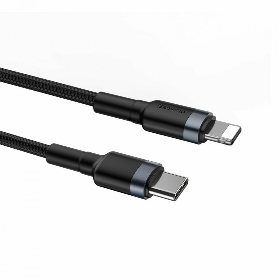 Cablue de date Type-C la Lightning, PD 18W, 1m, Cafule Baseus - Gri Negru - 1 | YEO