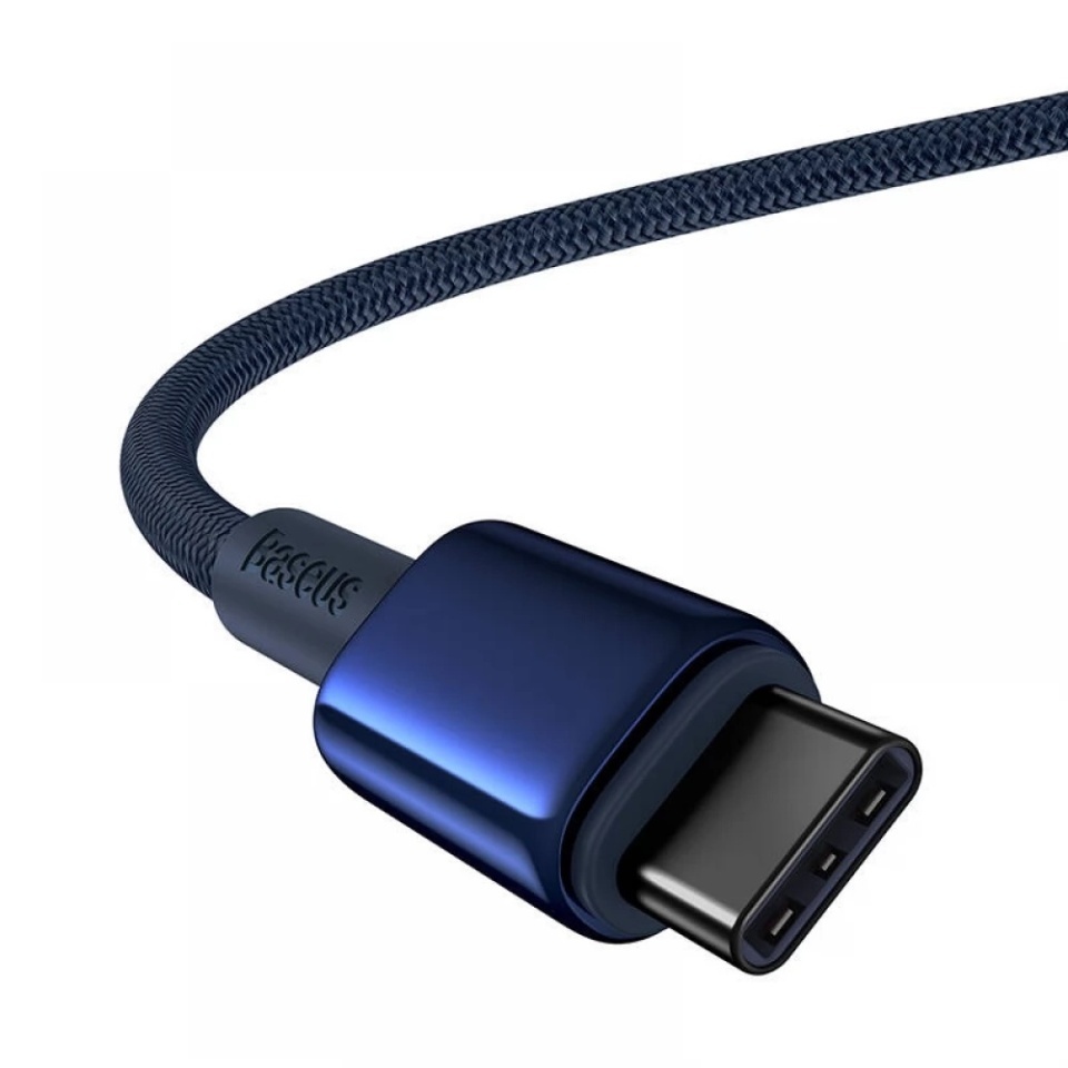 Cablue de Date Type-C la Type-C 100W, Super Fast Charging, 2m, 480Mbps, Baseus Tungsten Gold, Albastru - 3 | YEO