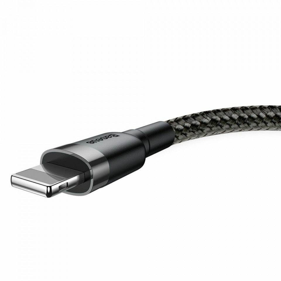 Cablue de date USB la Lightning, 2A, 3m, Cafule Baseus - Gri Negru - 1 | YEO
