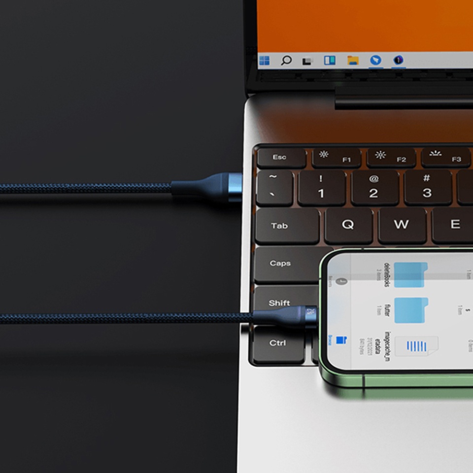 Cablue de Incarcare / Date 3in1 USB la Type-C, Lightning, Micro-USB, 66W, 1.2m, Baseus, Flash Series 2, Albastru - 2 | YEO